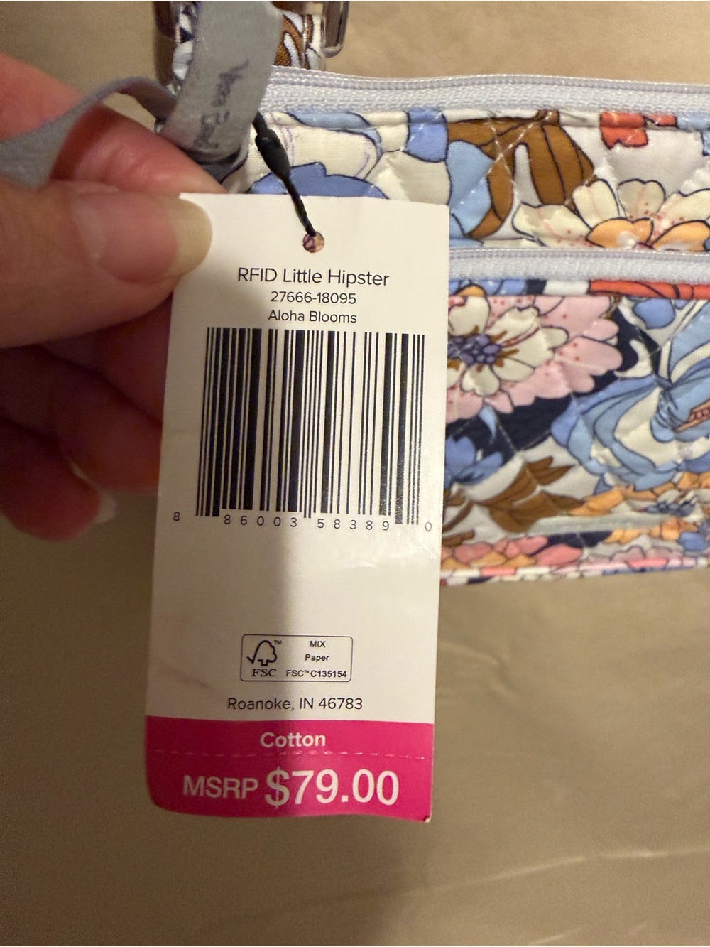 Vera Bradley Floral Quilted Crossbody in Blue, Pink & Brown - Picture 3 of 7